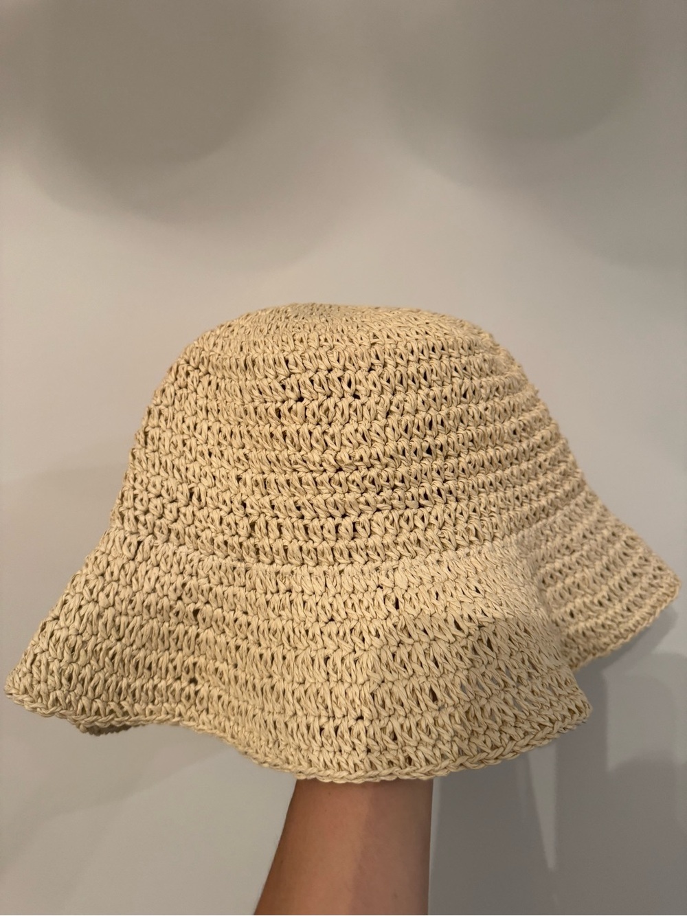 Universal Thread Cream Crochet Bucket Hat